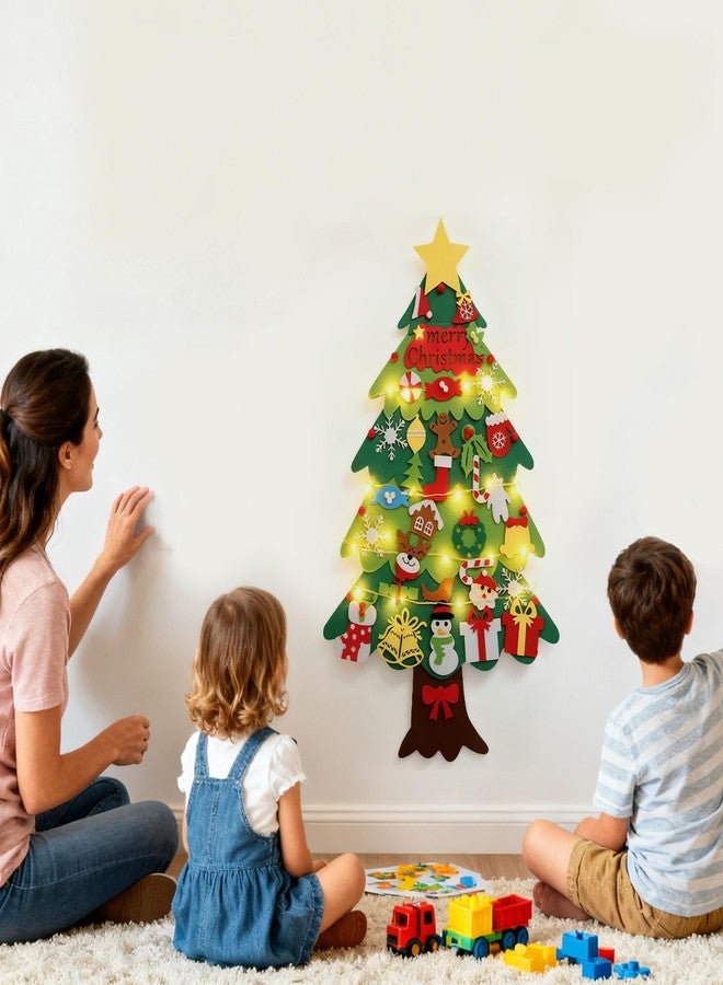 ABTOLS DIY Felt Christmas Tree with 33pcs Ornaments, Montessori Wall Hanging Xmas Tree Decorations kit Xmas Gifts for New Year Handmade Christmas Door Wall Hanging Decorations - Image 5